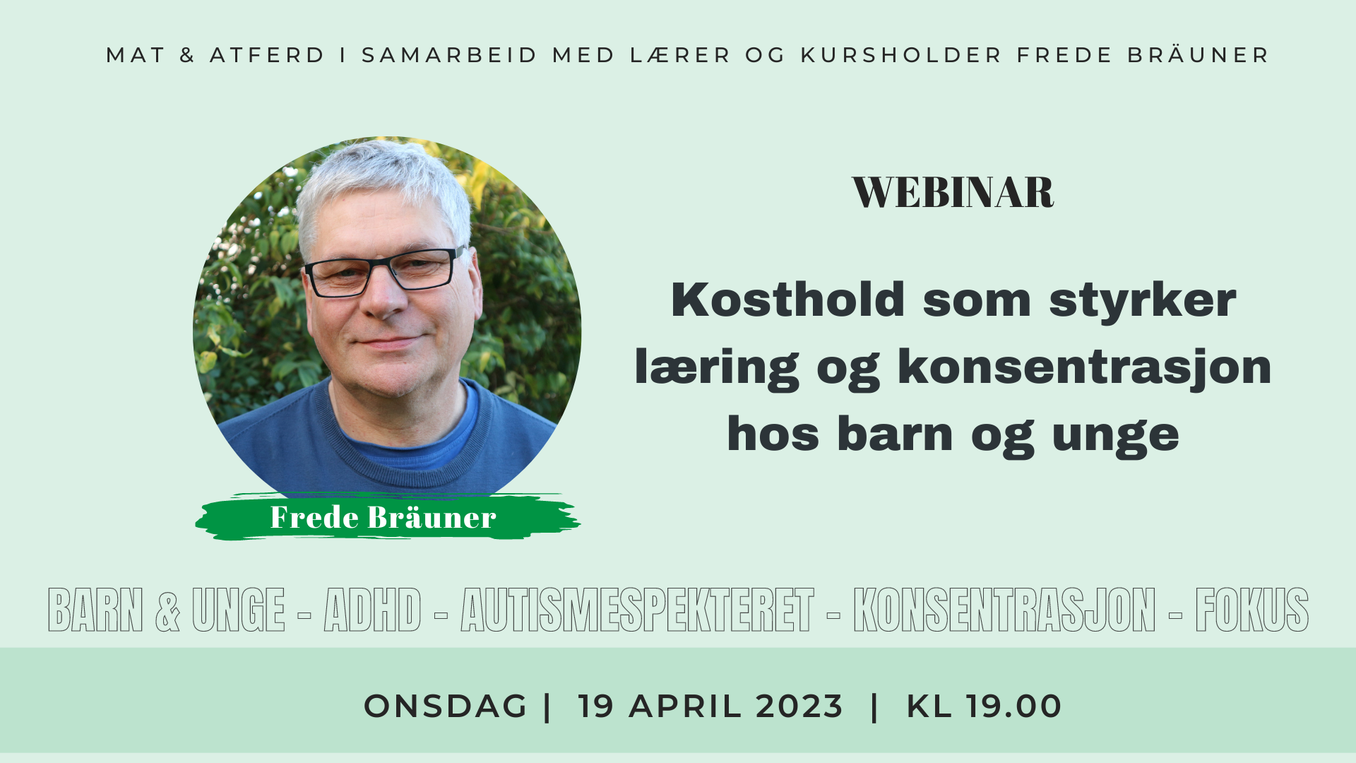 Webinar - 19.04.2023 - Kosthold for barn og unge