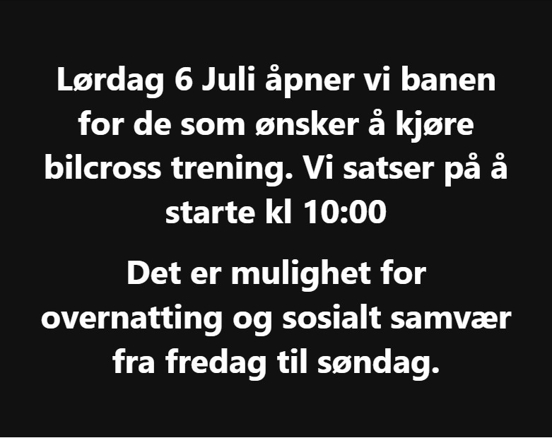 Trening lørdag 6 Juli