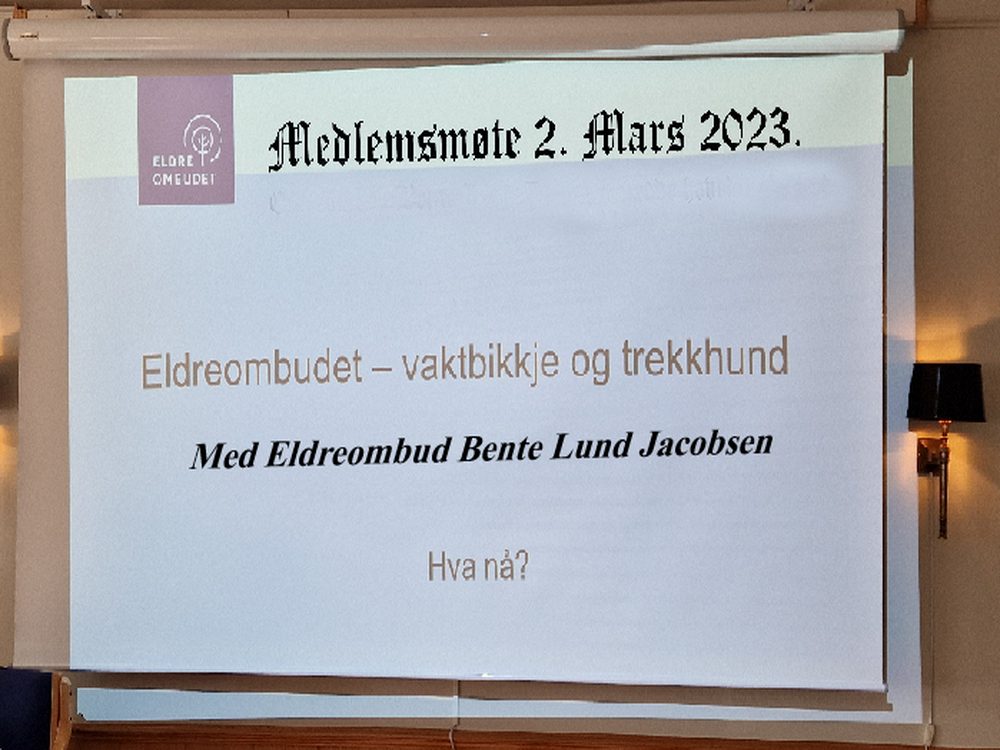 Medlemsmøte 2. Mars 2023.