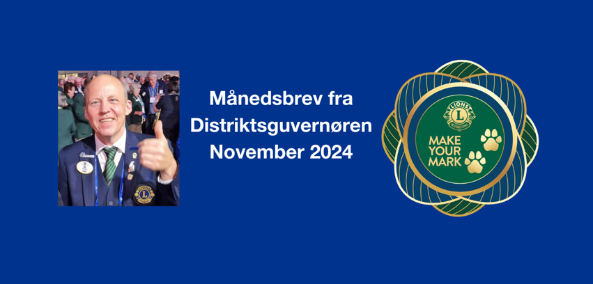 Månedsbrev fra Distriktsguvernøren november 24