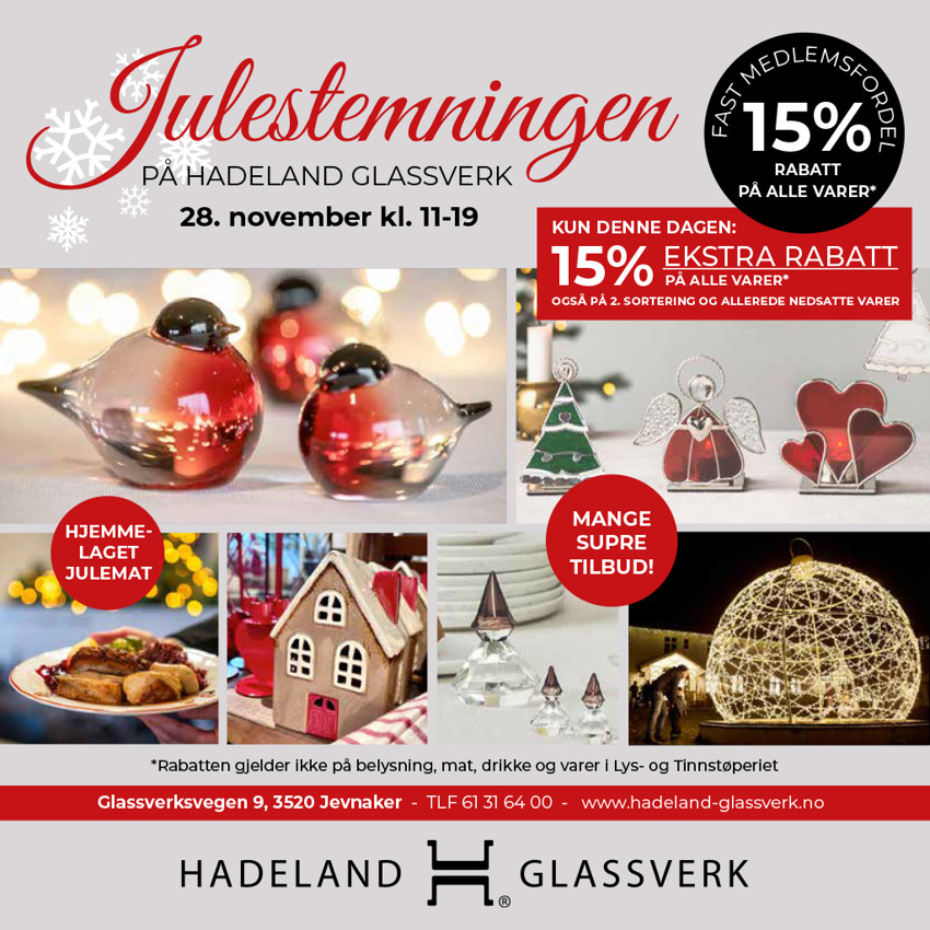 Finn julestemningen på Hadeland Glassverk