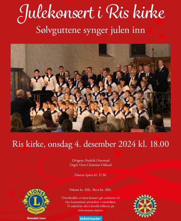 JULEKONSERT MED SØLVGUTTENE  I RIS KIRKE 4. DES.