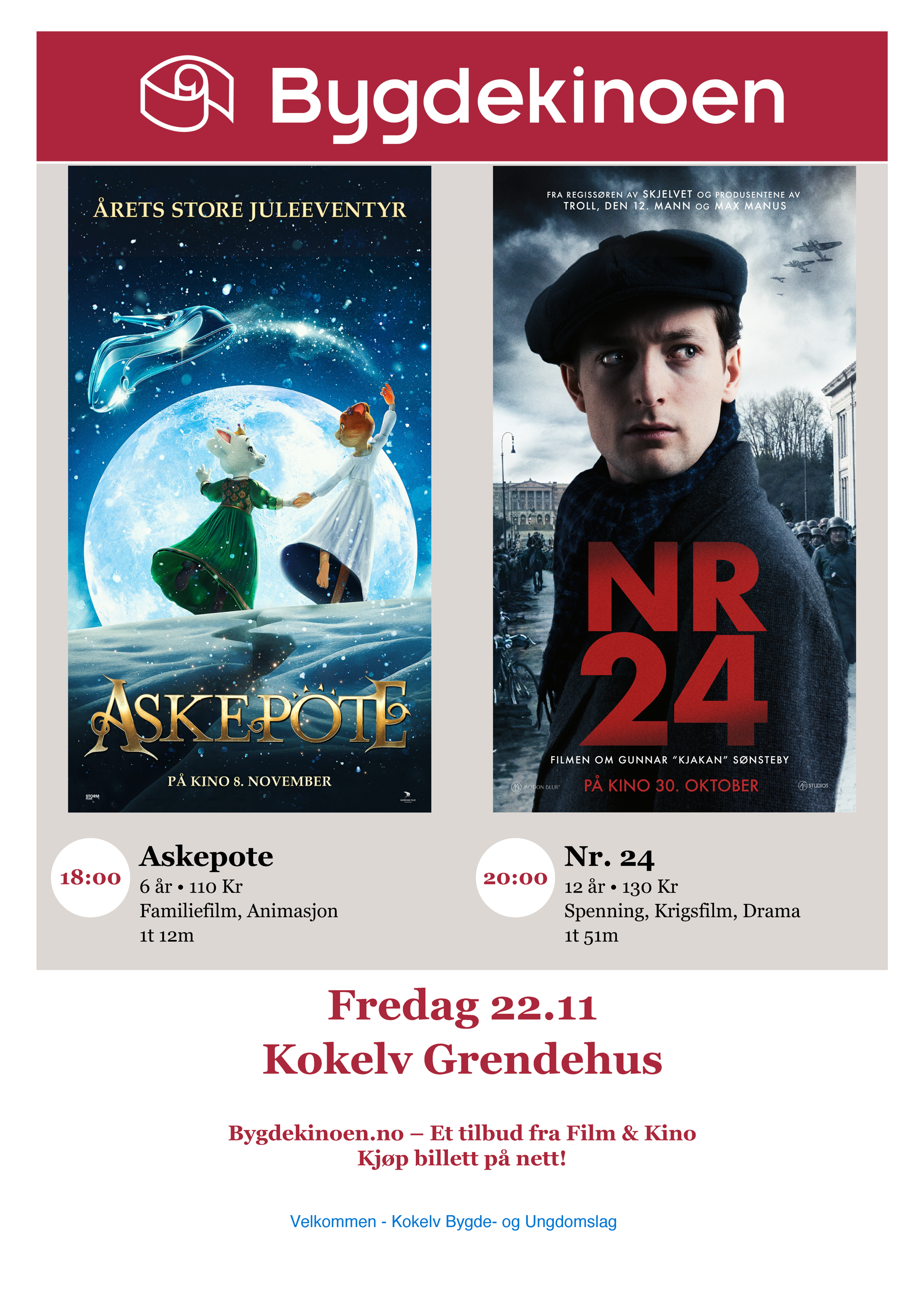 Kinokveld  fredag 22. november