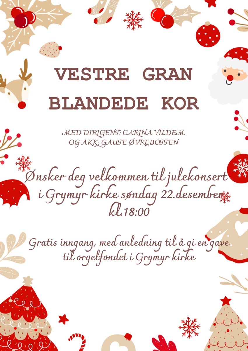 Julekonsert søndag 22. desember 2024