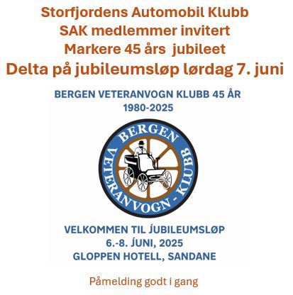 JubilumsløpBergen Veteranvogn 6.-8.juni Sandane 