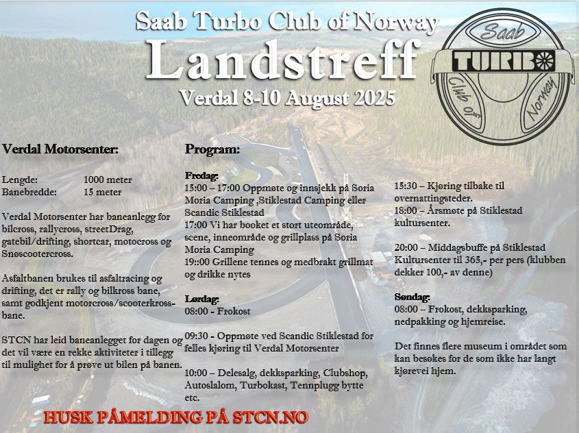 Saab Turbo Club of Norway: LANDSTREFF 2025