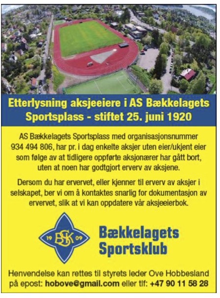 AS Sportsplassen aksjonærregister